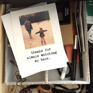 Dank u kaart, elke occasion kaart, vader dochter kaart, ouderkaart, vriend kaart, beste vriend, Chucklcards, Blank Inside, Typewriter Font