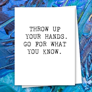 Throw Up Your Hands, It Takes Two, Rap Lyric Cards, Encouragement Card, Any Occasion Card, Inspirational Card, 80's Birthday Card