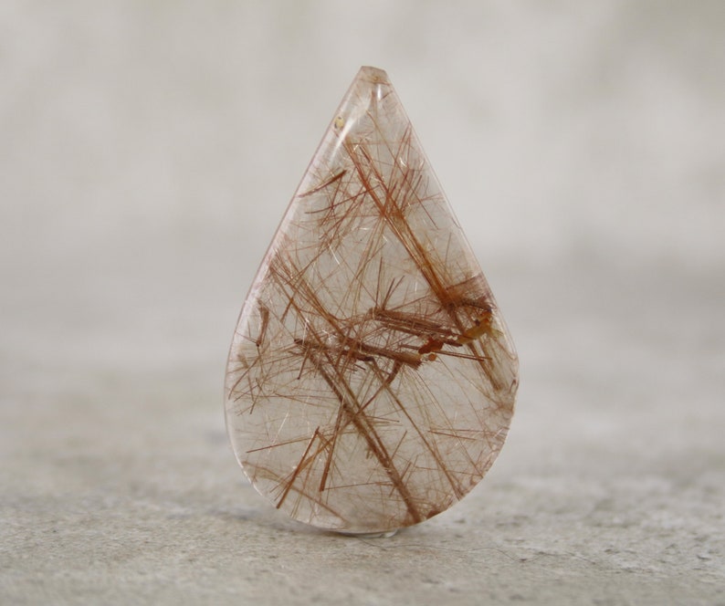 Hand Cut Loose Stone Cabochon Golden Rutile Clear Quartz Gemstone Rutilated Quartz Designer Cabochon