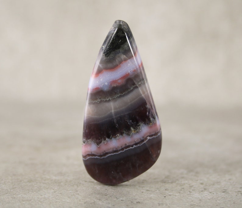 Loose Unusual Banded Agate Pendant Stone Amethyst Lace Agate Cabochon