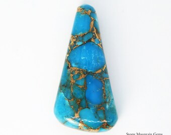Turquoise Cabochon, Kingman Turquoise & Bronze Designer Cabochon, Mohave Copper Turquoise Cab