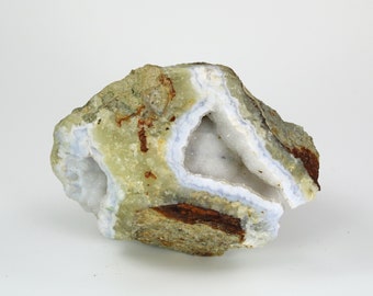 Blue Chalcedony Geode Crystal, Chalcedony Quartz Crystal, Natural Light Blue Mineral Specimen, Collector Specimen, Blue Chalcedony Crystal