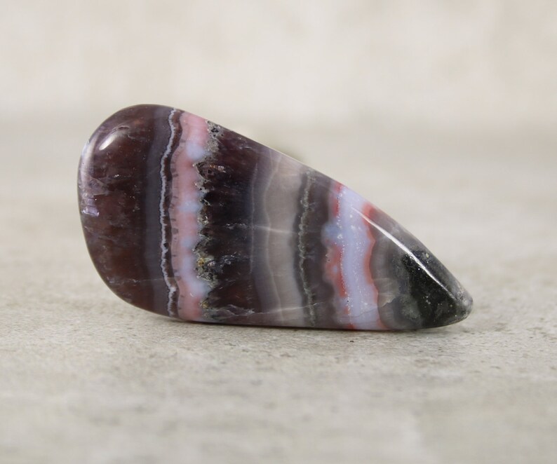 Loose Unusual Banded Agate Pendant Stone Amethyst Lace Agate Cabochon