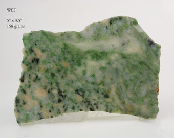 Lapidary Slab, Plasma Agate Rough Slab, Unpolished Plasma Agate Stone, Slab for Cabochon Cutting, Rough Rock Specimen