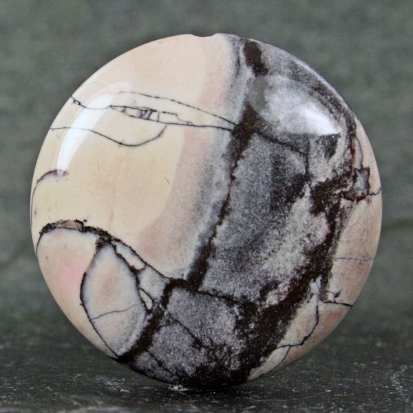 Porcelain Jasper Bead Cabochon/SciFi Jasper/Exotica Jasper/Brecciated Jasper/Purple Pink Cream Earth Tones/Loose Round Jewelry Stone Bead