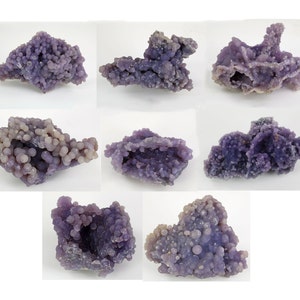 Grape Agate Crystal, Natural Raw Purple Chalcedony Cluster, Rough Botryoidal Chalcedony Mineral Specimen, Collector Gem