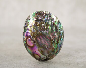 Abalone Shell Bead, Large Paua Shell Bead, Unusual Jewelry Focal Stone Bead, Side Drilled Top Drilled Focal Stone Bead, Pendant Stone