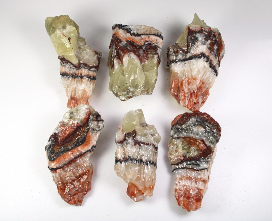 Tri Color Calcite, Apache Calcite, Banded Calcite Crystal, Natural Tri ...