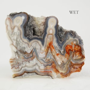Lapidary Slab Specimen Crazy Lace Agate Rough Slab, Unpolished Crazy Lace Stone, Rough Rock Cabinet Specimen, Display Stone