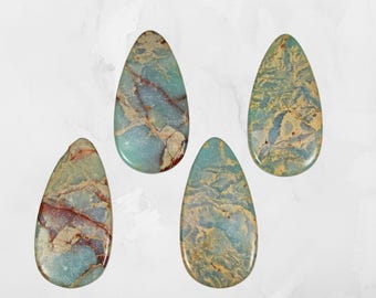 African Blue Opal Cabochon, Aqua Terra, Sea Sediment Jasper, Impression Jasper, Turquoise Color Gemstone Cabochon, Jewelry Focal Stone