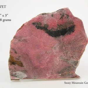 Lapidary Rough Rhodonite Rough Lapidary Slab, Cabochon Preform, Natural Unpolished Pink Rock Specimen, Collector Stone, Rough Stone Slab