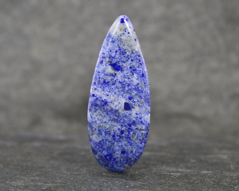 Denim Lapis Cabochon Vibrant Blue Cabochon Gemstone White Calcite Flashy Golden Pyrite Lapis Lazuli Cabochon Freeform Cut Blue Stone