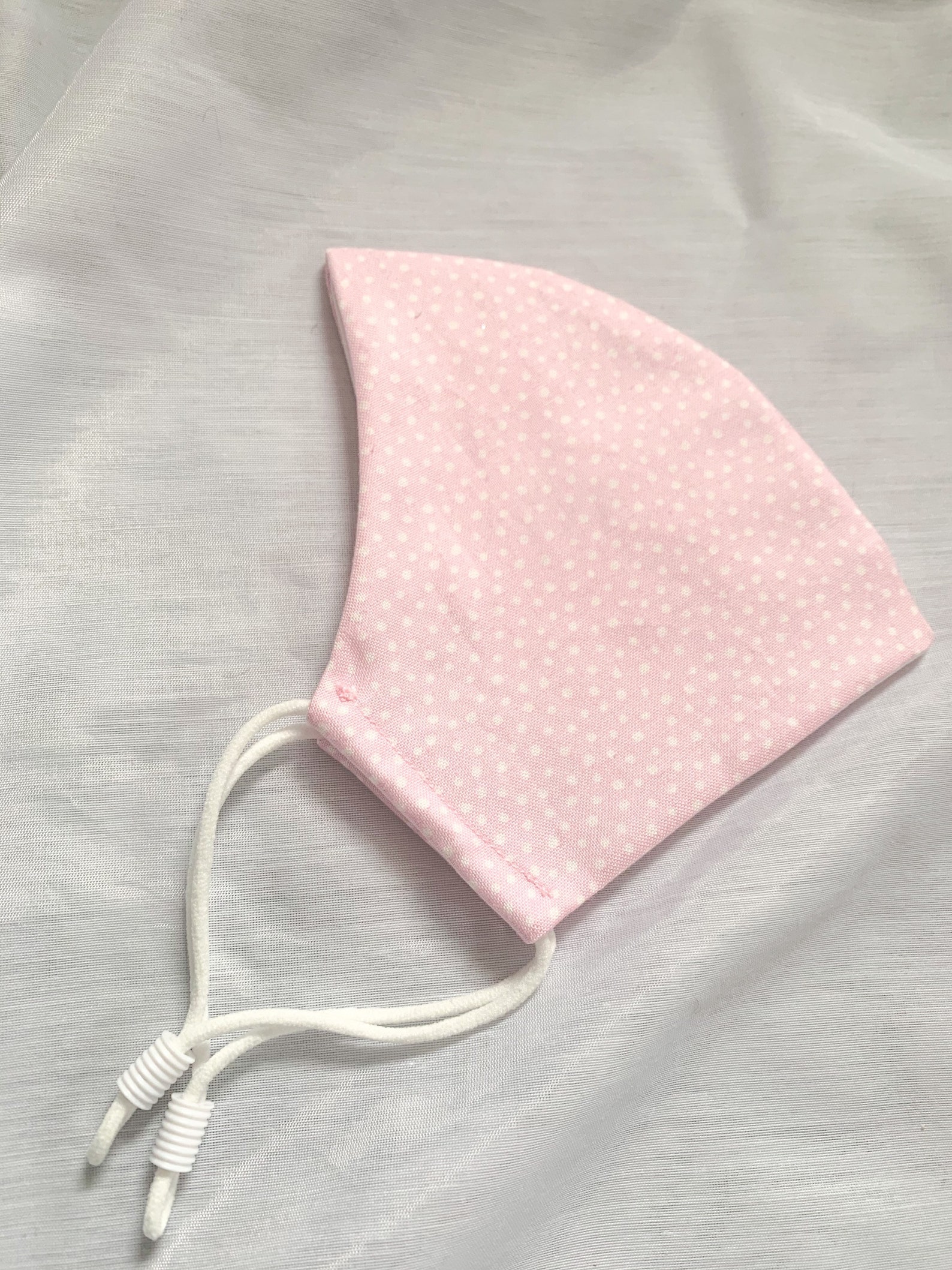 Pink polka dot face mask for women 100 cotton fitted face Etsy