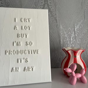 I Can Do It With A Broken Heart ‘I cry a lot but i’m so productive it’s an art’ on canvas | Taylor Swift gift |