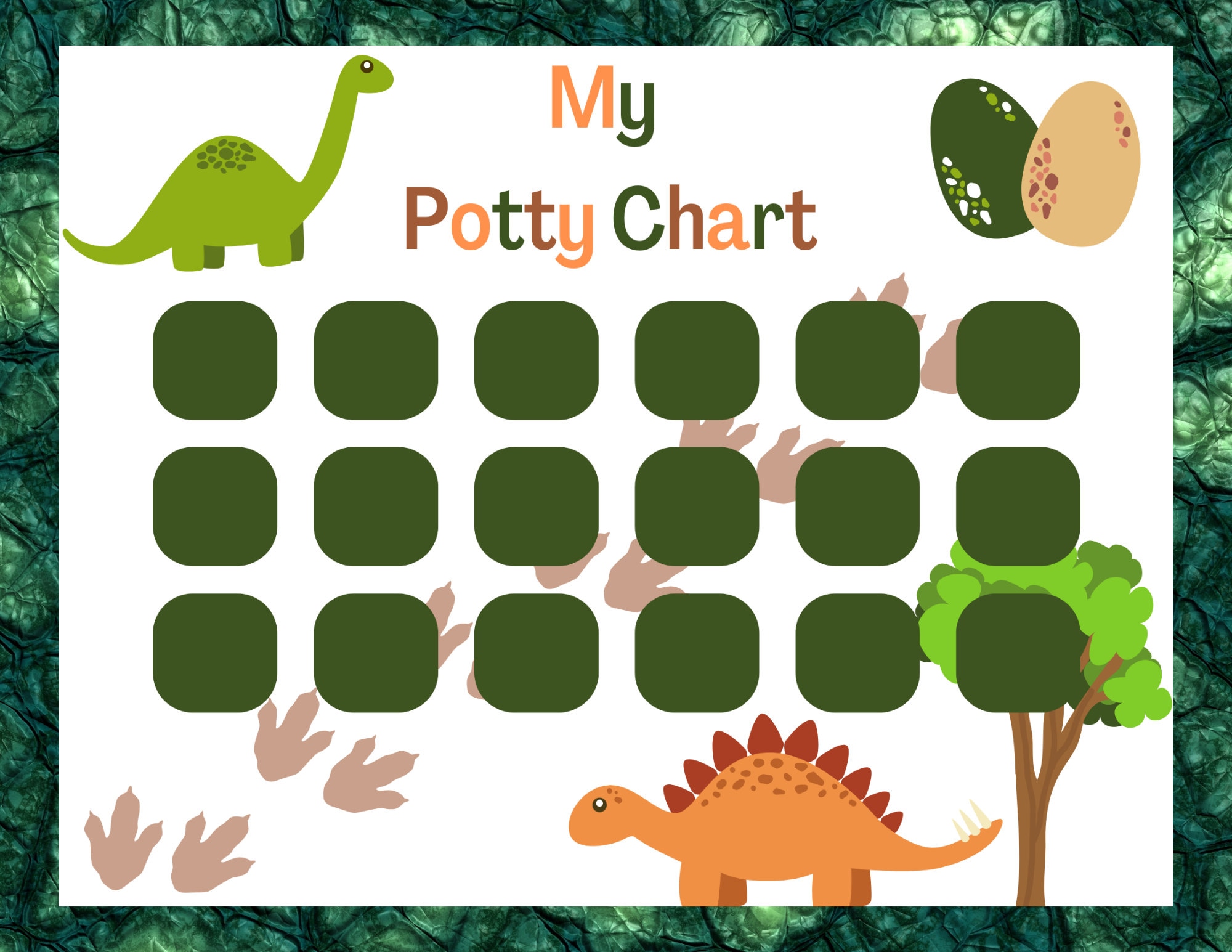 Potty Chart Download Printable Template Dinosaurs Potty Etsy