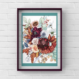 Watercolor print of original floral painting, Floral illustration, Giclee print, botanical art, watercolor flowers, nature art print