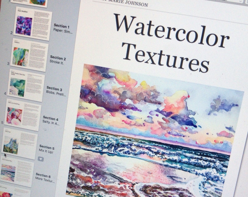 Easy Watercolor Textures Tutorial: digital download lesson for beginner to intermediate painters image 2