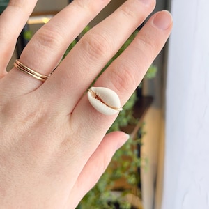Cowrie Shell Ring, Sterling Silver