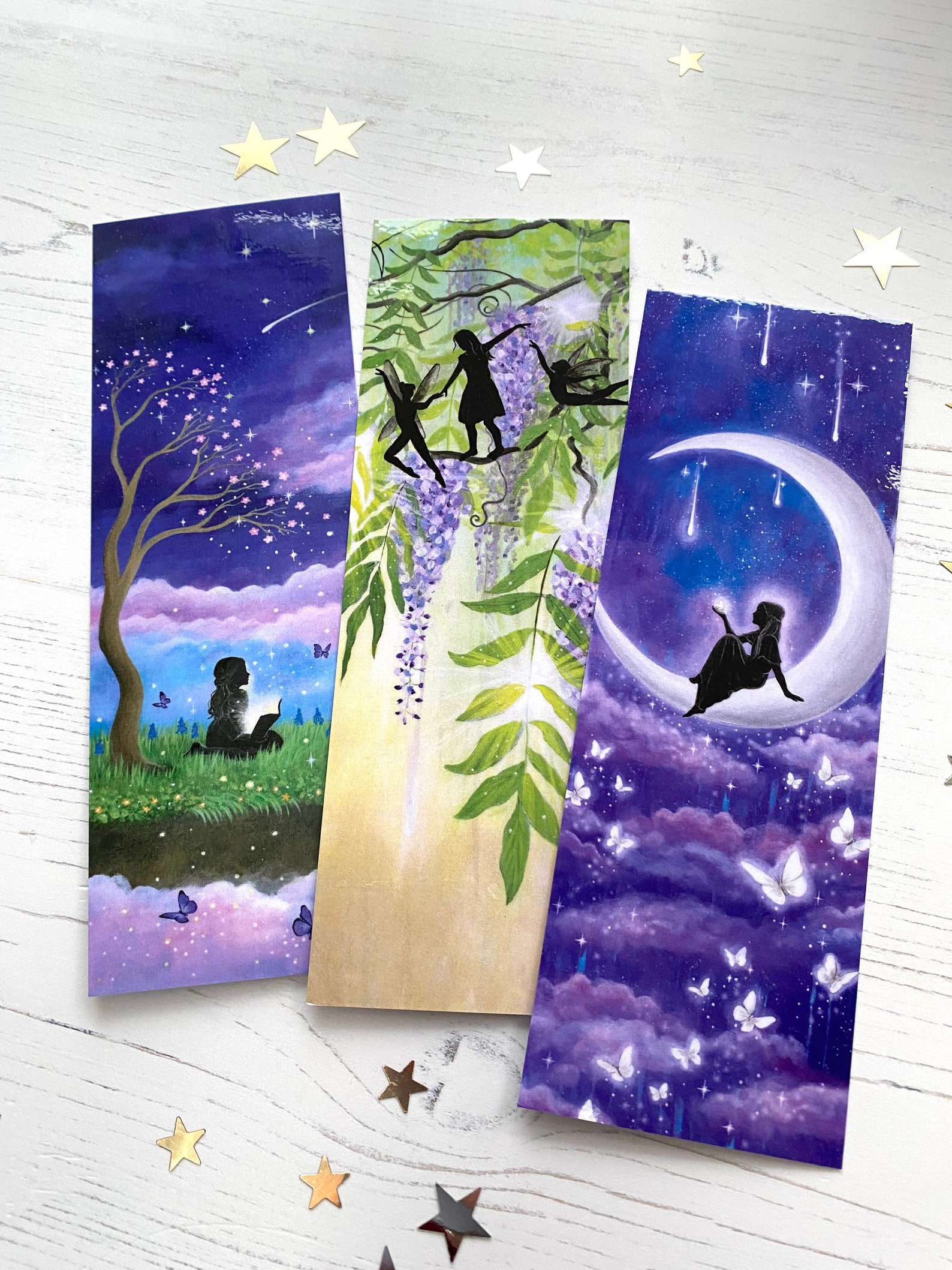 Set of 3 Large Bookmarks Fairytale bookmarks Book Lover Etsy
