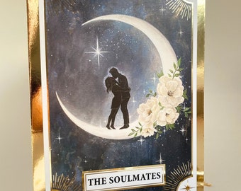 The Soulmates, Gold foil message card. Blank inside with a soulful sentimental message on the back. This card is good enough to frame!