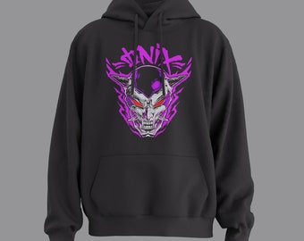 Hooded Sweatshirt "Monkey Killer" Oni Mask Hoodie - Black