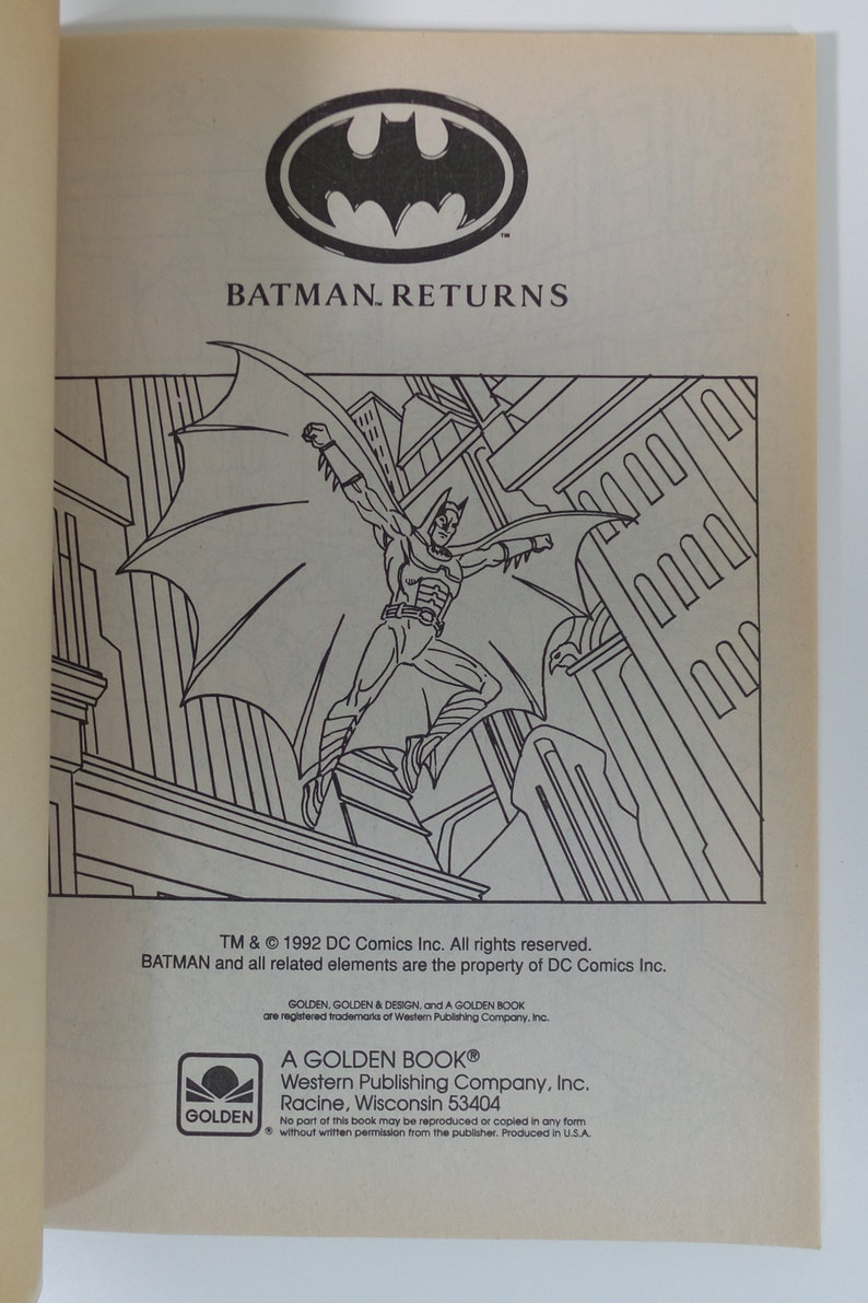 Batman Returns Big Coloring Book 2998-1 1992 Golden NEW Unused | Etsy