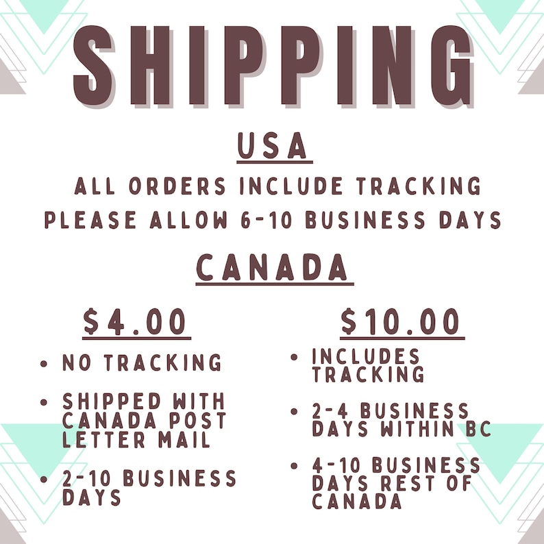 Shipping USA Canada