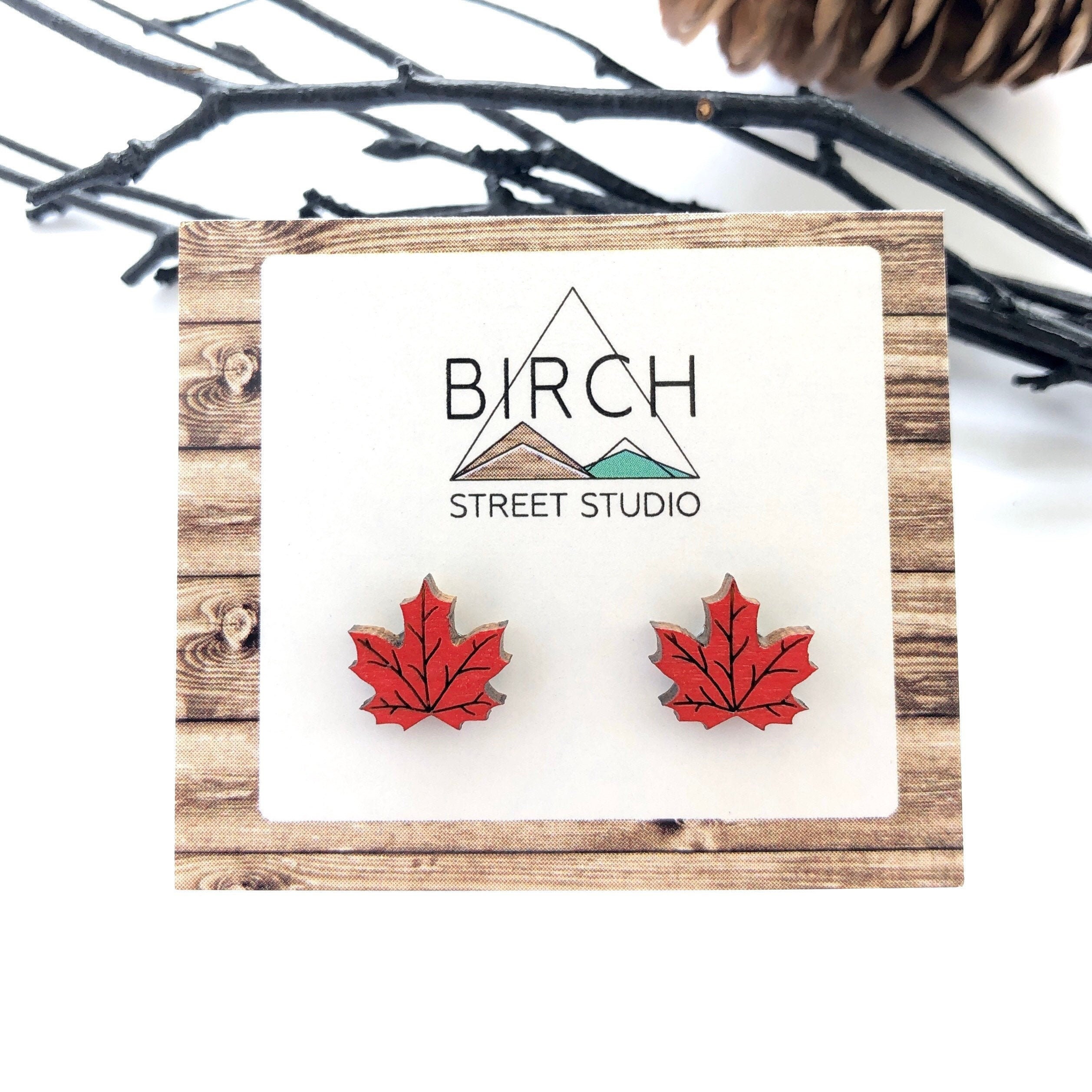 Maple Leaf Earrings Canada Day Earrings Canada Earrings Etsy