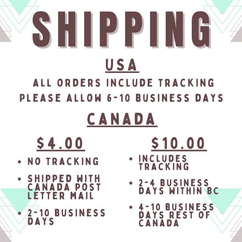 Shipping USA Canada