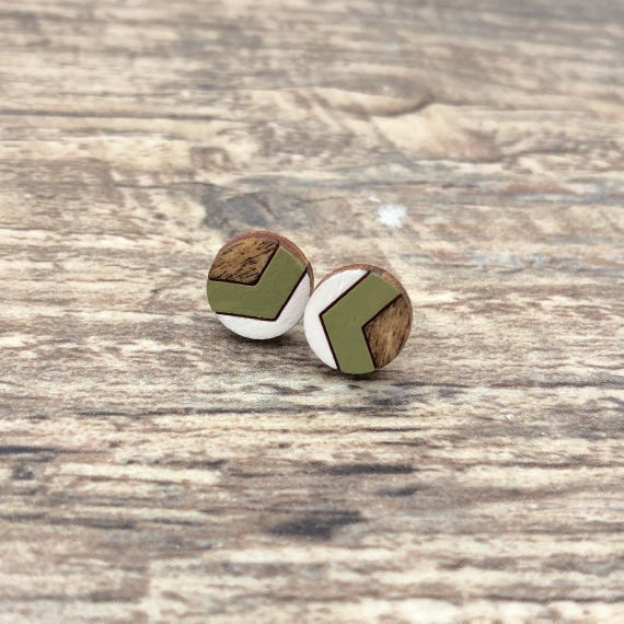 Small Stud Earrings, Wood Stud Earrings, Wooden Studs, Nature Jewelry, Girlfriend Gift, Anniversary Gift, Geometric Earrings, Ladies Earring