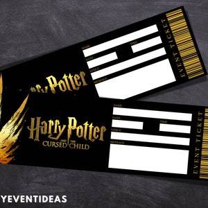 Druckbares verfluchtes Kind Ticket | Editierbare Cursed Child Tickets | Musikalische Fake Überraschungskarte | Souvenir Keep Sake | Sofort Download