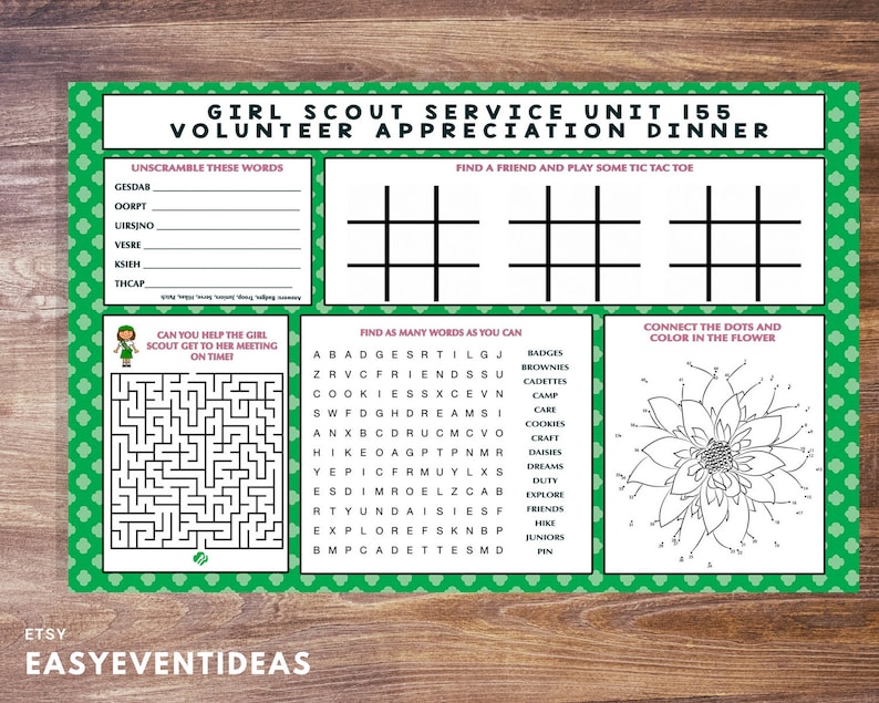 Personalized Activity Placemats Download and Print at Home Customized