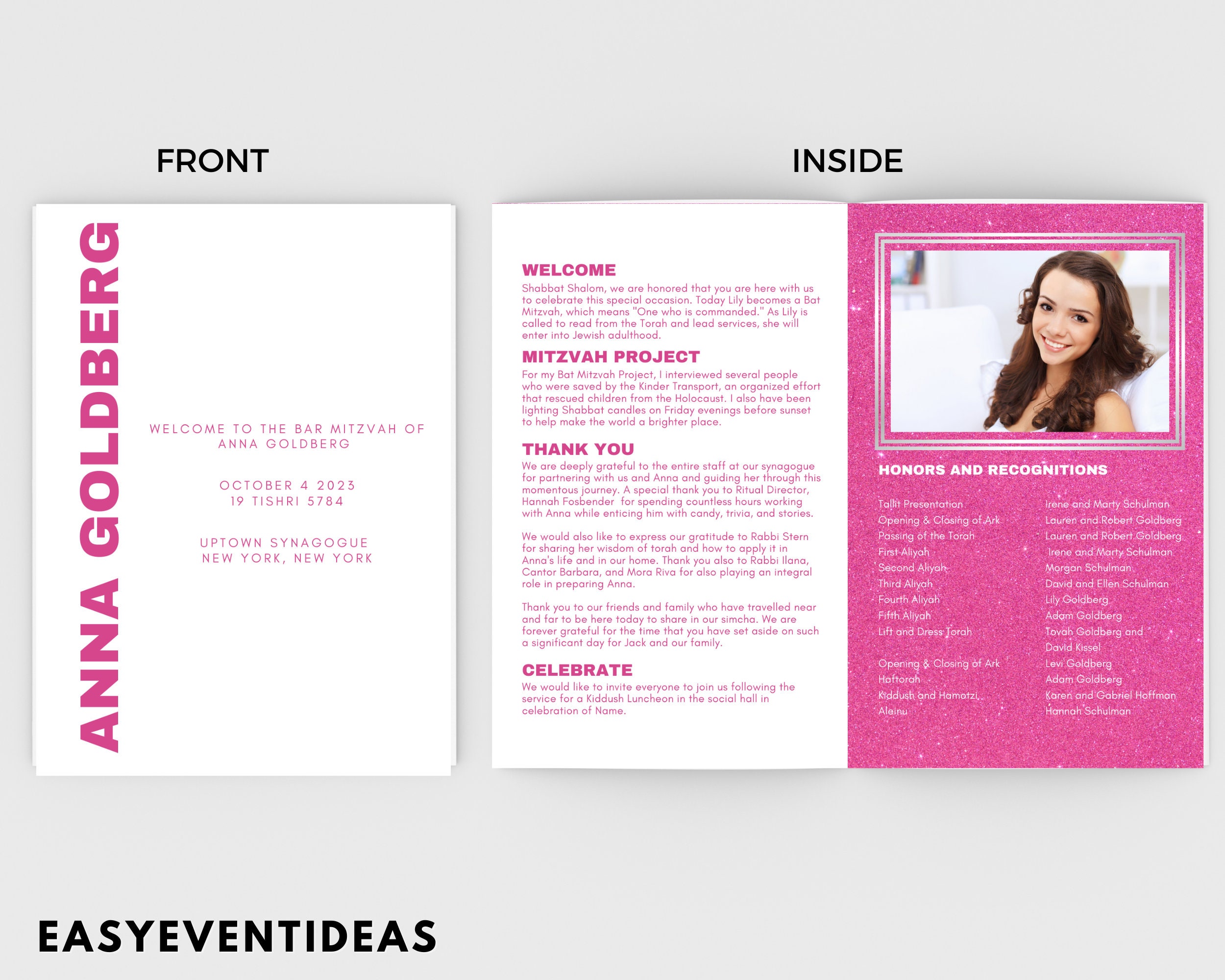 Bat Mitzvah Program - Etsy