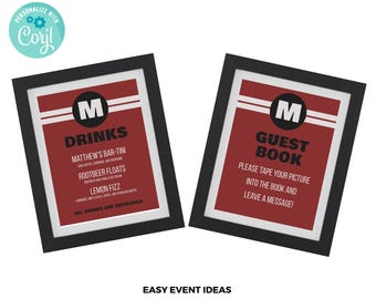 Editable Mitzvah Drink Menu Sign (Digital Download)
