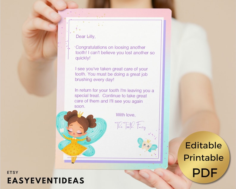 Printable Tooth Fairy Letter Letters 4 Tooth Fairy Letters Rainbow