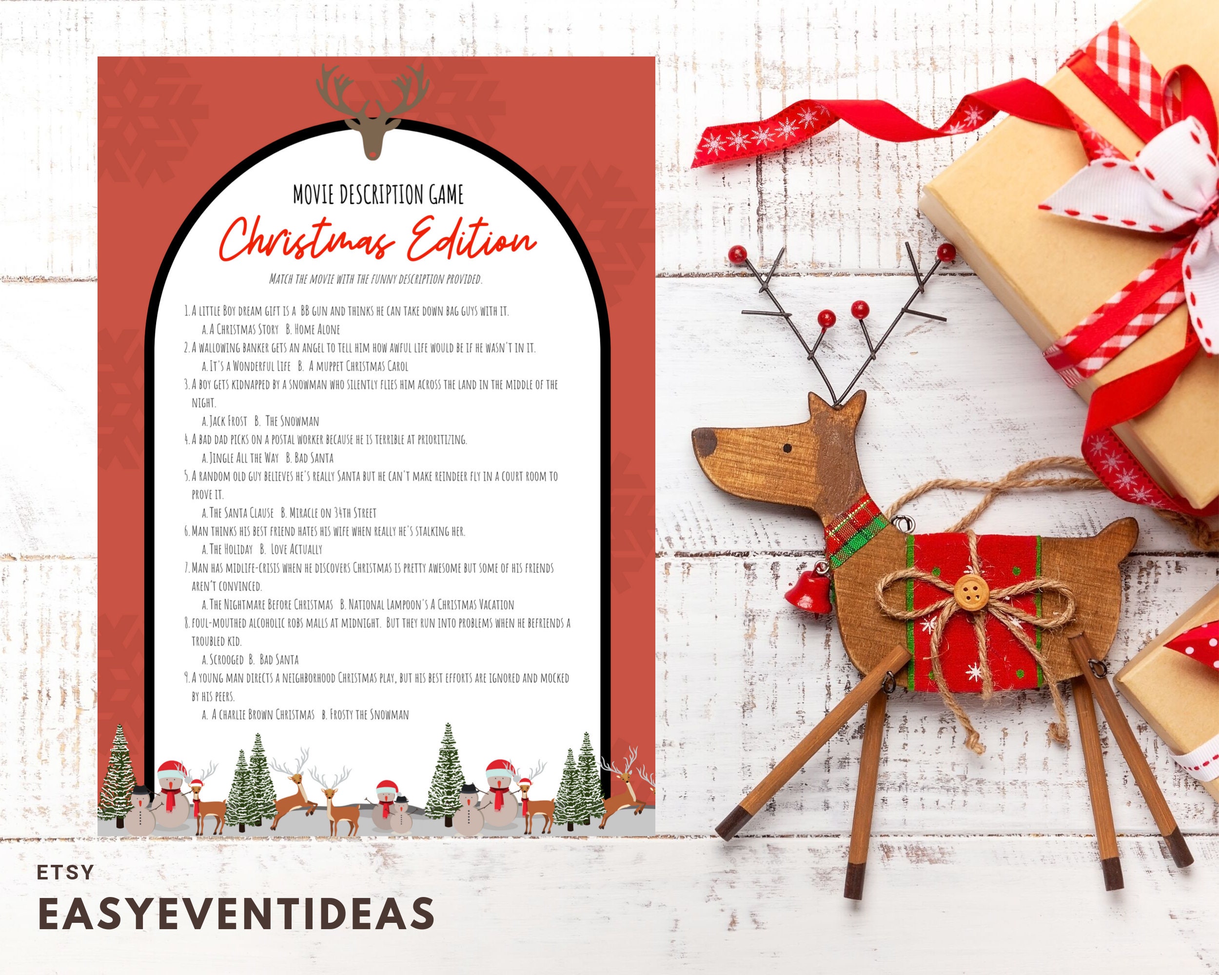 Christmas Movie Game Printable Download Christmas Printable - Etsy