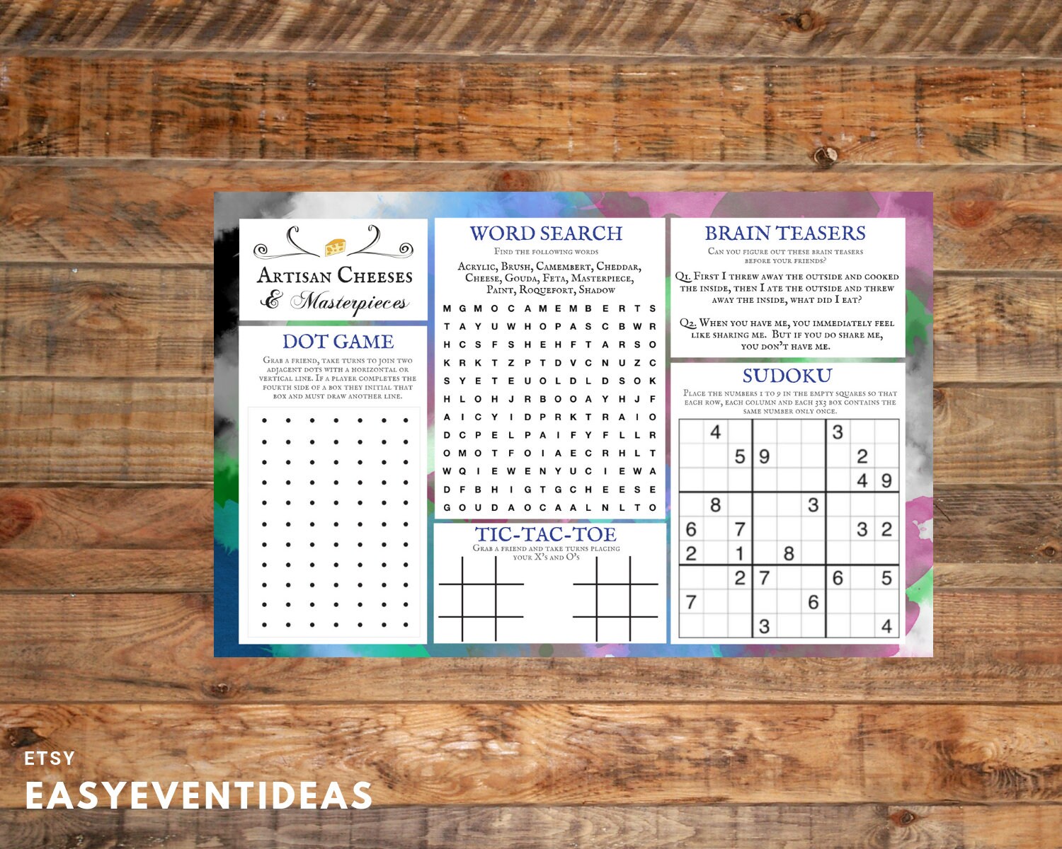 Personalized Activity Placemats Download and Print at Home Customized
