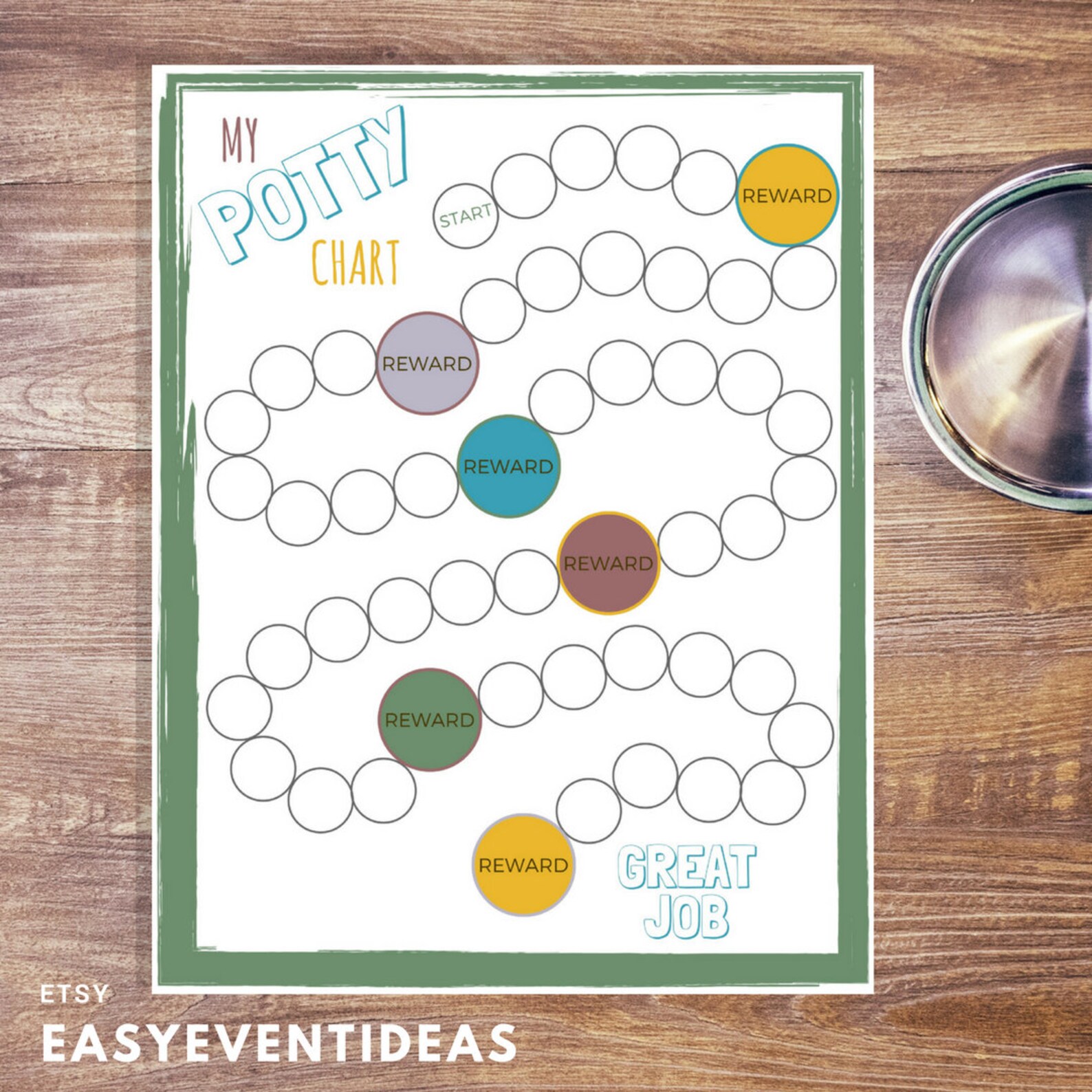 Printable Sticker Potty Chart Sticker Reward Chart| Printable Sign | Toilet Training Schedule ...