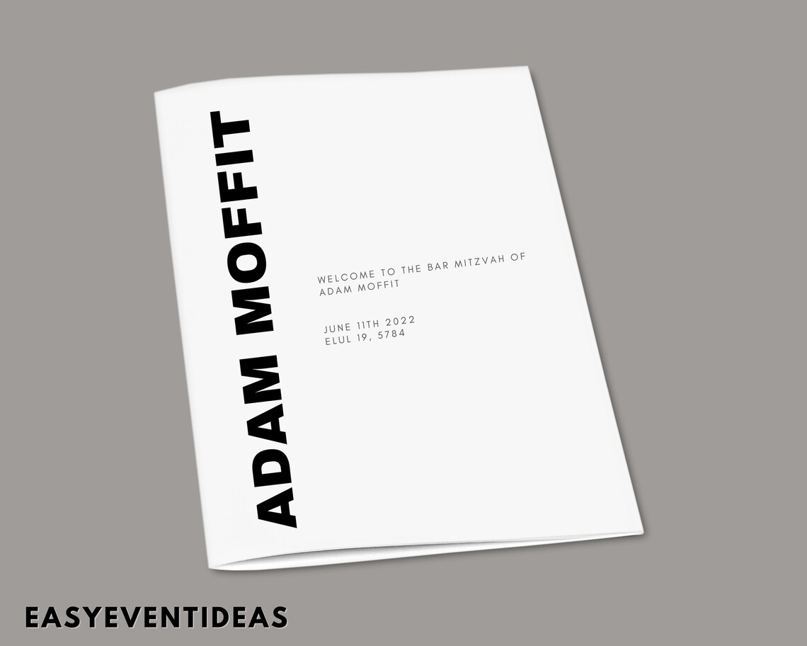 Custom Mitzvah Program Prayer Booklet, Bat Mitzvah Program, Bar Mitzvah