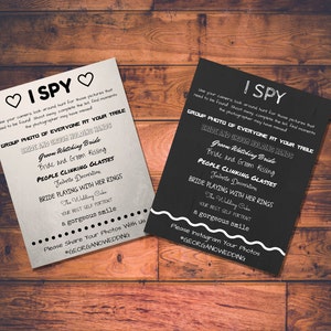 I Spy Wedding Game - Wedding photo hunt wedding printable instant download