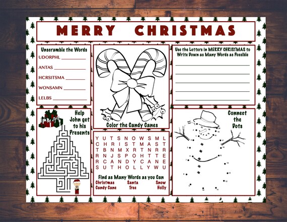 This Free Printable Christmas Placemat Will Keep Kids