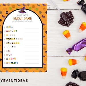 Halloween Movie Emoji Movie Printable Download | Halloween Printable Download | Halloween Party Game