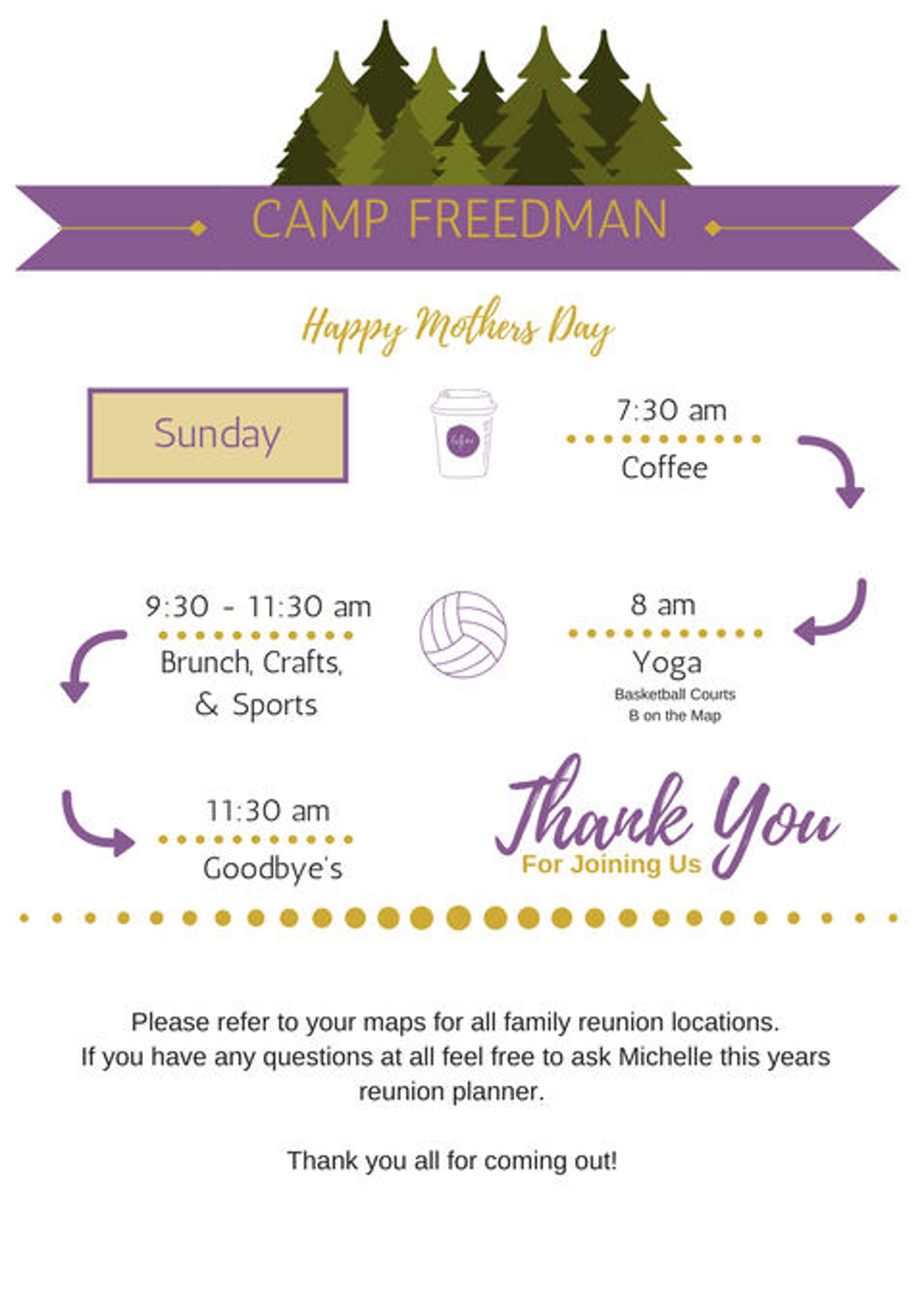 Family Reunion Weekend Timeline Customizable Printable PDF Etsy