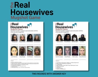 Real Housewives Mugshot Game Bachelorette Party Quiz Game Instant Download PDF