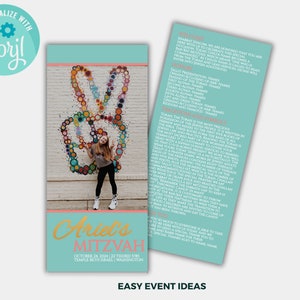 Mitzvah Program Template, Bat Mitzvah Program, Bar Mitzvah  Program, DIY Editable Corjl Digital Template