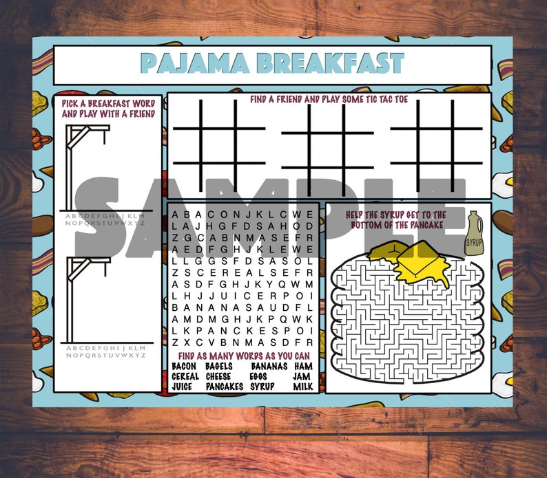 Personalized Activity Placemats Download and Print at Home Customized