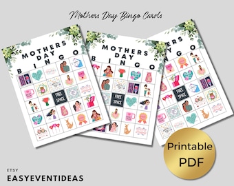 Mother's Day Bingo Game | Printable Party Cards (PDF Download)