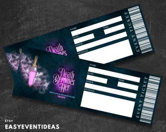 Death Becomes Her Musical Ticket, Editable Keepsake Souvenir (Instant Download)