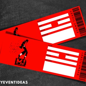 MJ das Musical Eintrittskarten | Bearbeitbar MJ the Musical Ticket | Musikalische Fake Überraschungskarte | Souvenir Keep Sake | Sofort Download