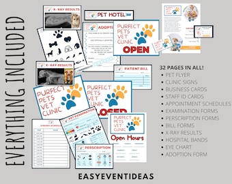 Jeu de simulation vétérinaire à imprimer, Set vétérinaire à